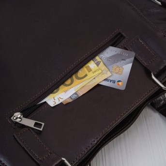 Brązowa Torebka Skórzana Paolo Peruzzi Z-58 | Zamszowa Listonoszka