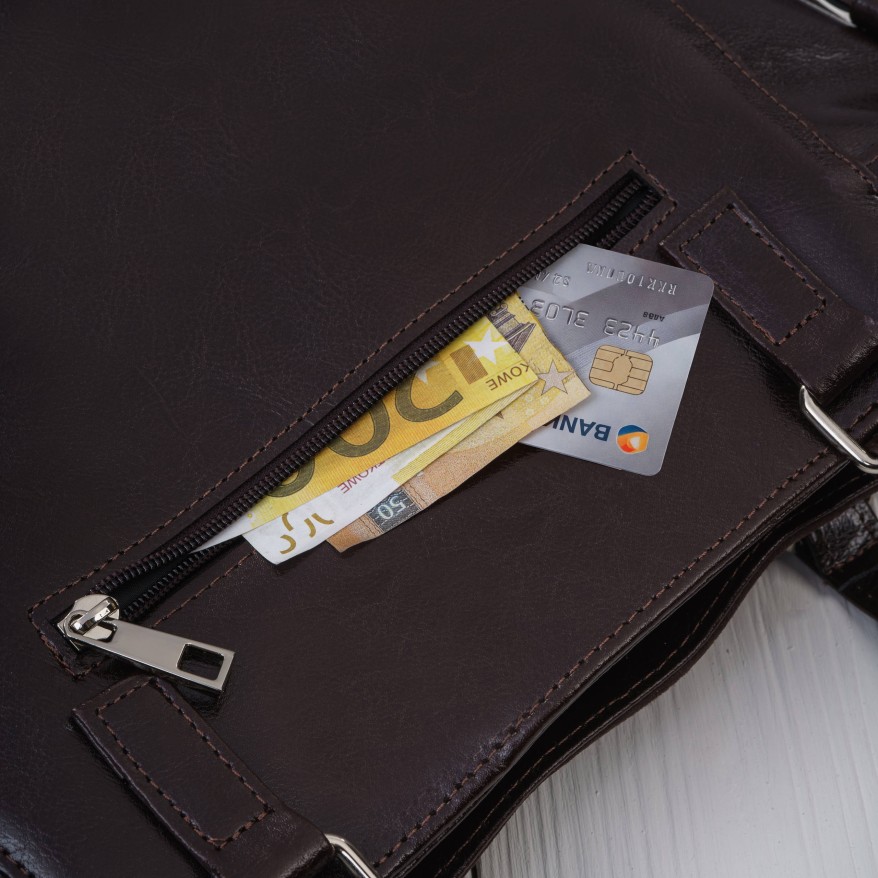 Brązowa Torebka Skórzana Paolo Peruzzi Z-58 | Zamszowa Listonoszka