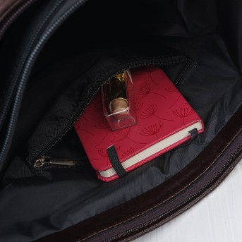 Brązowa Torebka Skórzana Paolo Peruzzi Z-58 | Zamszowa Listonoszka