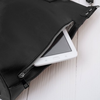 Czarna Torebka Skórzana Paolo Peruzzi Z-59 | Shopperka