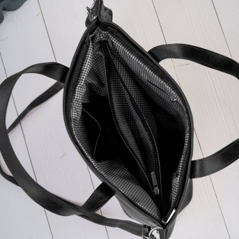 Czarna Torebka Skórzana Paolo Peruzzi Z-59 | Shopperka