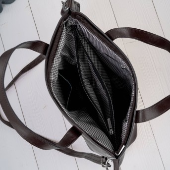 Brązowa Torebka Skórzana Paolo Peruzzi Z-59 | Shopperka