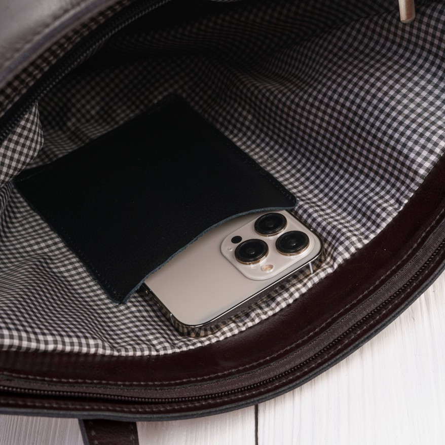 Brązowa Torebka Skórzana Paolo Peruzzi Z-59 | Shopperka