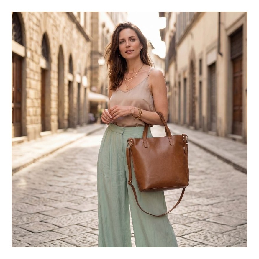 Koniakowa Torebka Skórzana Paolo Peruzzi Z-59 | Shopperka