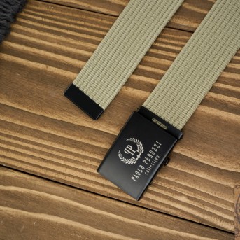 pasek męski parciany do spodni khaki klamra zaciskowa 125 cm Paolo Peruzzi ZUP-163