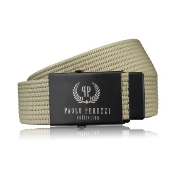 pasek męski parciany do spodni khaki klamra zaciskowa 125 cm Paolo Peruzzi ZUP-163