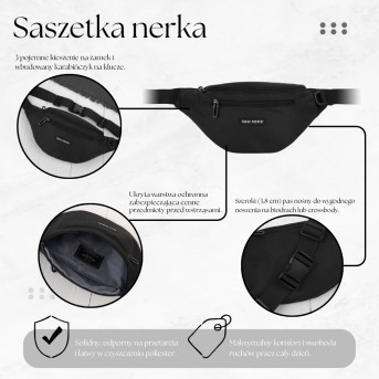 Saszetka Nerka Czarna Sportowa Pojemna AS-08-BL | Paolo Peruzzi