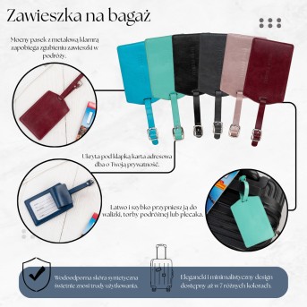 Skórzana zawieszka do bagażu Paolo Peruzzi AS-09-RD | Identyfikator walizki