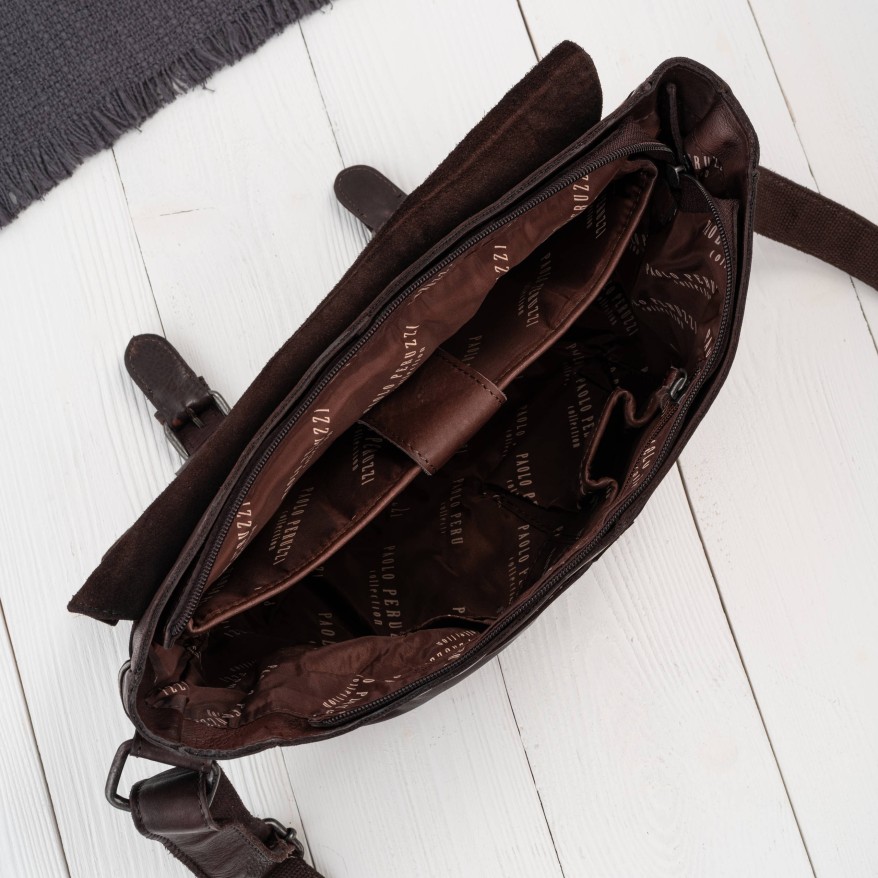 Torba męska skórzana Paolo Peruzzi SL-14-BR brązowa A4