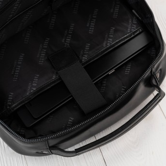 Plecak skórzany Paolo Peruzzi SL-15-BL czarny na laptopa 15,6″