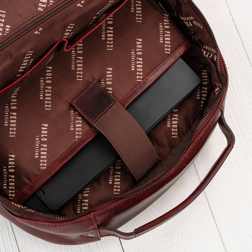Plecak skórzany Paolo Peruzzi SL-15-CG na laptopa 15,6″