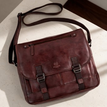 Torba Męska Skórzana Brązowa A4 do Pracy Paolo Peruzzi SL-35-BR