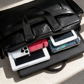 Czarna Torba Męska na Laptopa A4 Skórzana Paolo Peruzzi SL-41-BL