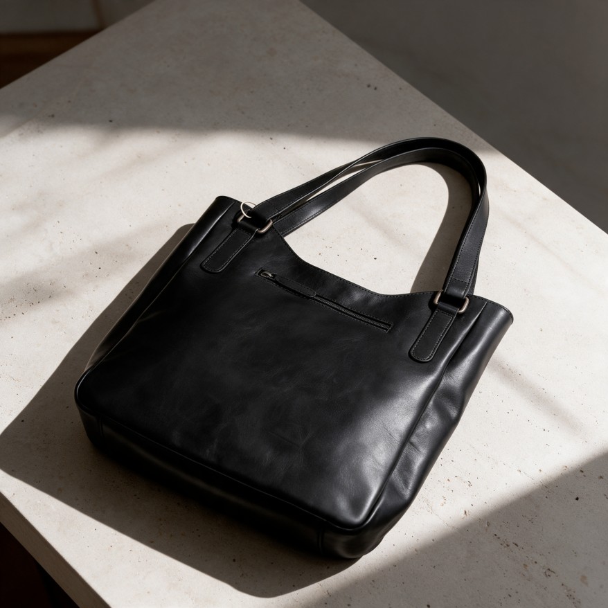 Skórzana Torebka Damska Shopper A4 Paolo Peruzzi SL-45-BL Czarna