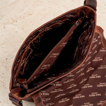 Brązowa Męska Torba Skórzana A4 Paolo Peruzzi SL-46-HBR Hunter Vintage