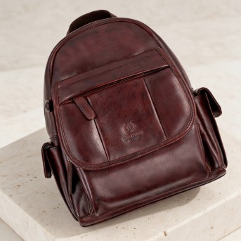 Brązowy plecak skórzany damski retro Paolo Peruzzi SL-48-BR