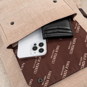 Plecak męski na laptopa Paolo Peruzzi SL-51-CNV canvas skóra