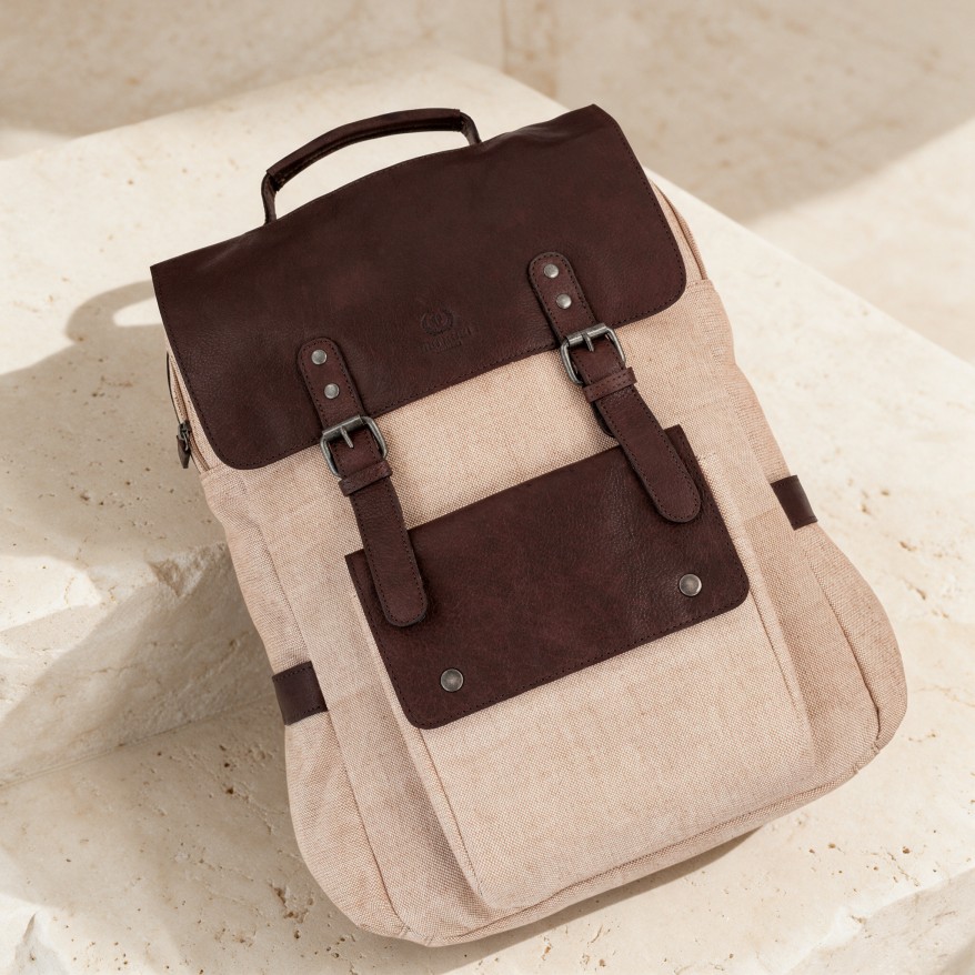 Plecak męski na laptopa Paolo Peruzzi SL-51-CNV canvas skóra
