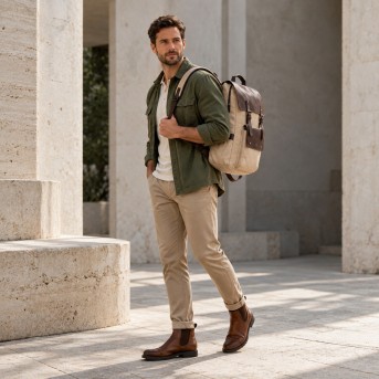 Plecak męski na laptopa Paolo Peruzzi SL-51-CNV canvas skóra