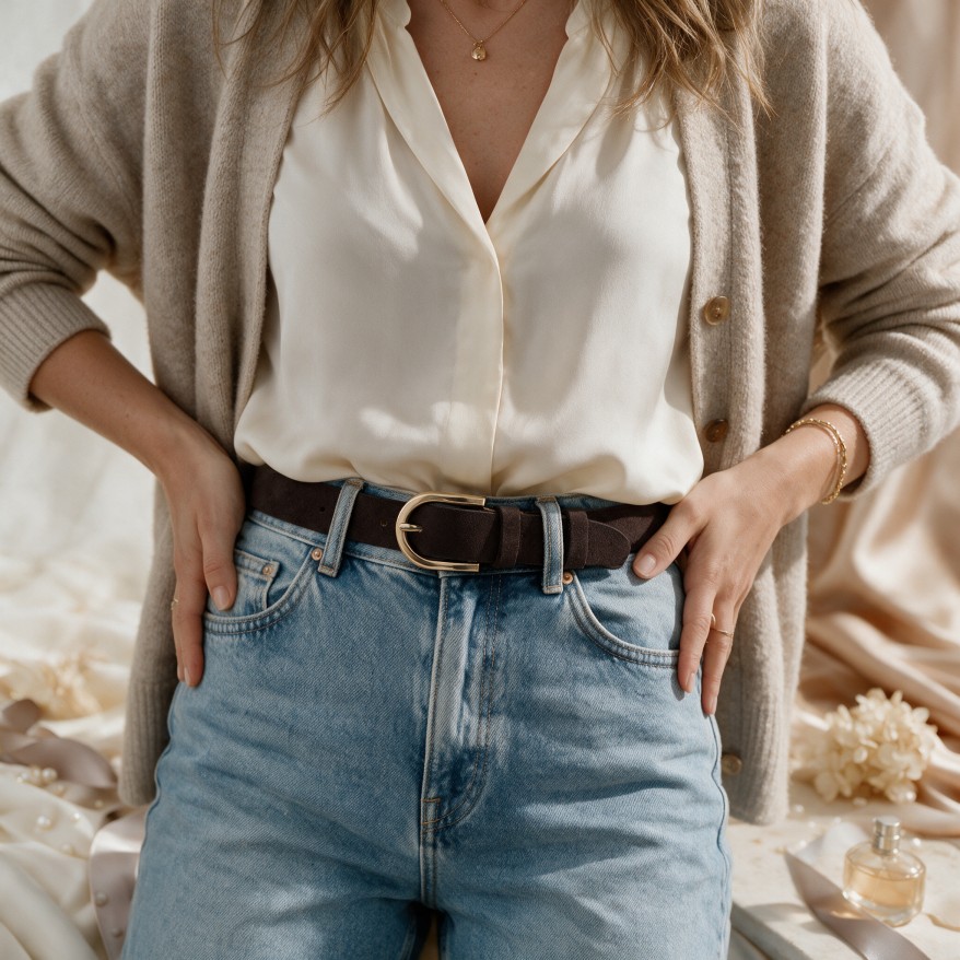 Różowy zamszowy pasek damski PG-17-PI-90 | Paolo Peruzzi