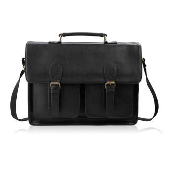 Torba męska teczka na ramię do ręki czarna vintage MT-04-BL
