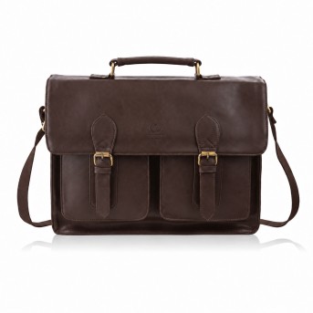 Torba męska teczka na ramię do ręki brązowa vintage elegancka MT-04-BR