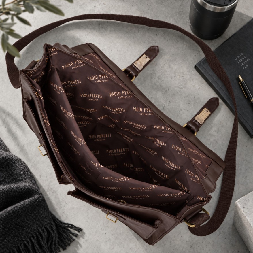 Torba męska na laptopa 15,6 brązowa Paolo Peruzzi MT-04-BR