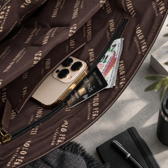 Torba męska na laptopa 15,6 brązowa Paolo Peruzzi MT-04-BR