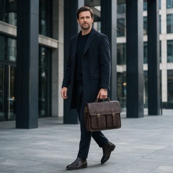 Torba męska na laptopa 15,6 brązowa Paolo Peruzzi MT-04-BR