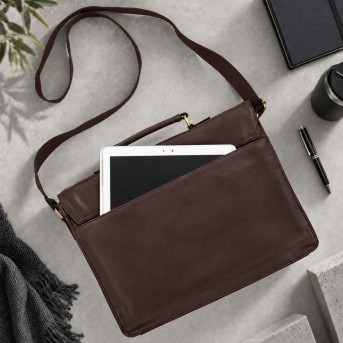 Torba męska na laptopa 15,6 brązowa Paolo Peruzzi MT-04-BR