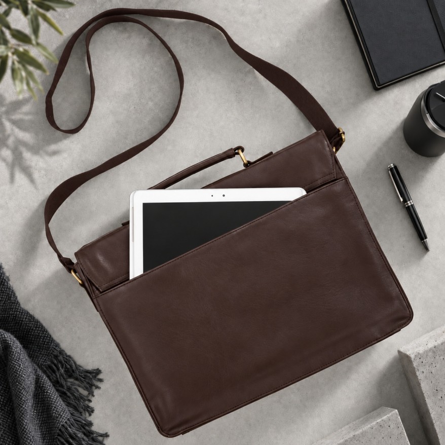 Torba męska na laptopa 15,6 brązowa Paolo Peruzzi MT-04-BR