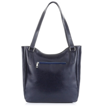 DUŻA SKÓRZANA TORBA DAMSKA NA RAMIĘ PAOLO PERUZZI Z-09-NAVY