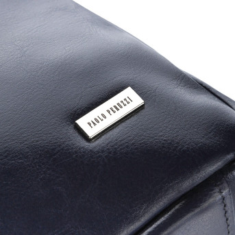 DUŻA SKÓRZANA TORBA DAMSKA NA RAMIĘ PAOLO PERUZZI Z-09-NAVY