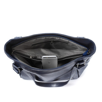 DUŻA SKÓRZANA TORBA DAMSKA NA RAMIĘ PAOLO PERUZZI Z-09-NAVY