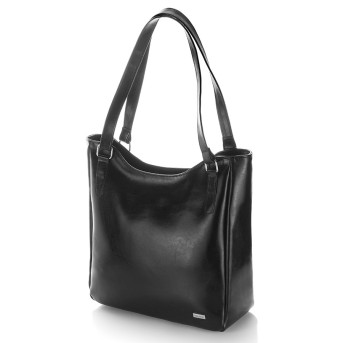 DUŻA SKÓRZANA TORBA DAMSKA NA RAMIĘ PAOLO PERUZZI Z-09-BL