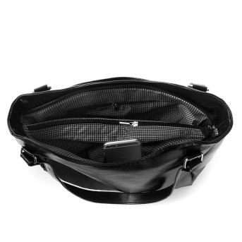 DUŻA SKÓRZANA TORBA DAMSKA NA RAMIĘ PAOLO PERUZZI Z-09-BL