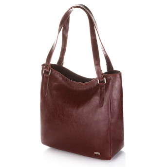 DUŻA SKÓRZANA TORBA DAMSKA NA RAMIĘ PAOLO PERUZZI Z-09-NAVY