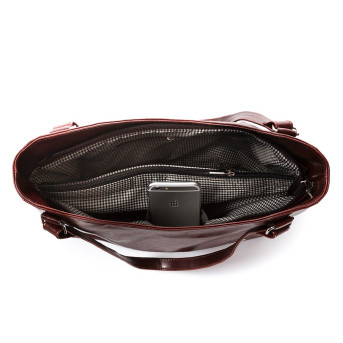 DUŻA SKÓRZANA TORBA DAMSKA NA RAMIĘ PAOLO PERUZZI Z-09-NAVY