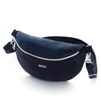 SASZETKA DAMSKA NERKA GRANATOWA SKÓRZANA Z-15-N